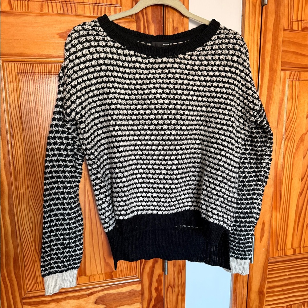 Aqua Monochrome Knit Sweater